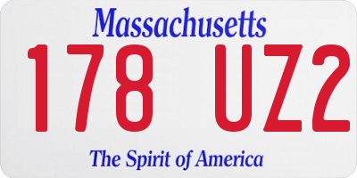 MA license plate 178UZ2