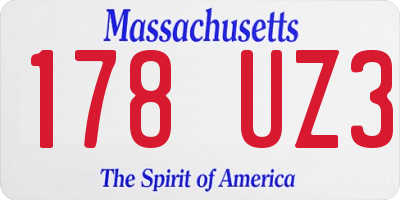 MA license plate 178UZ3