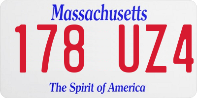 MA license plate 178UZ4