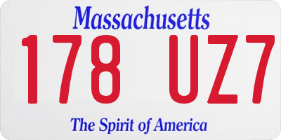 MA license plate 178UZ7