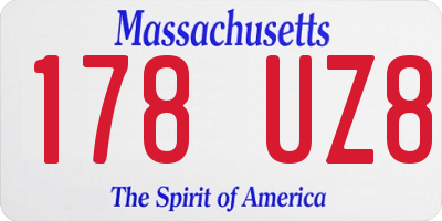 MA license plate 178UZ8