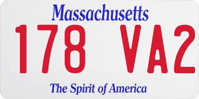 MA license plate 178VA2