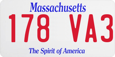 MA license plate 178VA3