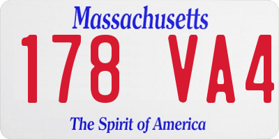 MA license plate 178VA4