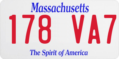 MA license plate 178VA7