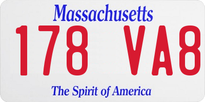 MA license plate 178VA8