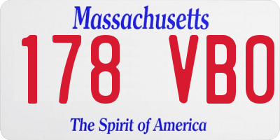 MA license plate 178VB0