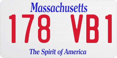 MA license plate 178VB1