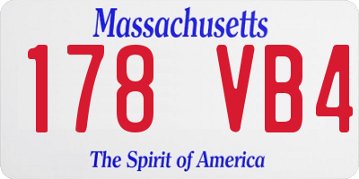 MA license plate 178VB4