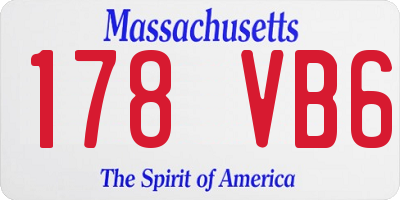 MA license plate 178VB6