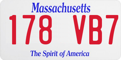 MA license plate 178VB7