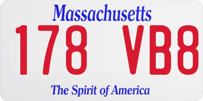 MA license plate 178VB8