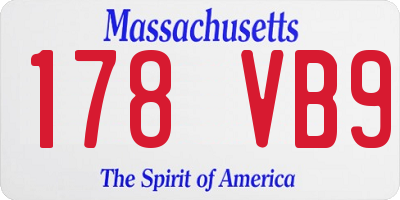 MA license plate 178VB9