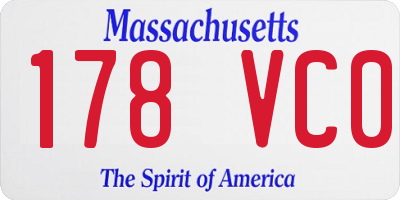 MA license plate 178VC0