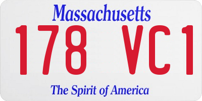 MA license plate 178VC1