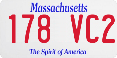 MA license plate 178VC2