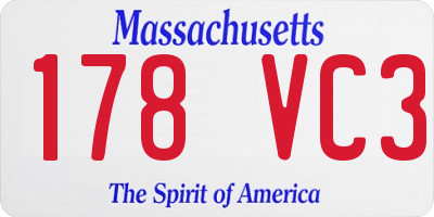 MA license plate 178VC3