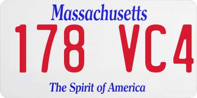 MA license plate 178VC4