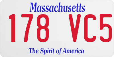MA license plate 178VC5