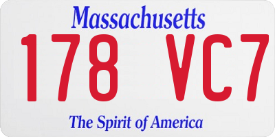 MA license plate 178VC7