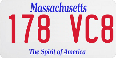 MA license plate 178VC8