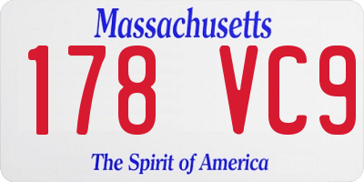 MA license plate 178VC9