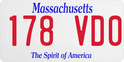 MA license plate 178VD0