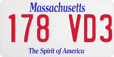 MA license plate 178VD3