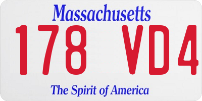 MA license plate 178VD4