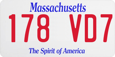 MA license plate 178VD7