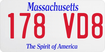 MA license plate 178VD8