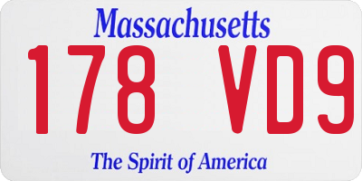 MA license plate 178VD9