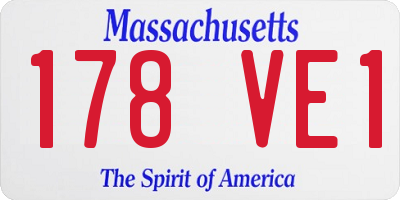 MA license plate 178VE1