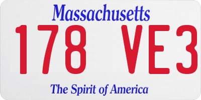 MA license plate 178VE3