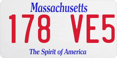 MA license plate 178VE5