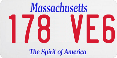 MA license plate 178VE6