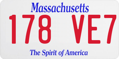 MA license plate 178VE7