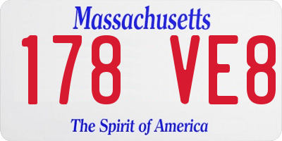 MA license plate 178VE8