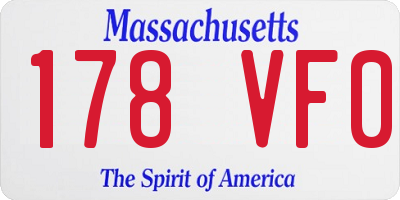MA license plate 178VF0