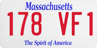 MA license plate 178VF1