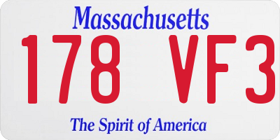 MA license plate 178VF3