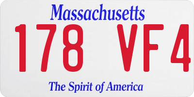 MA license plate 178VF4