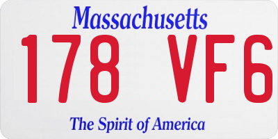 MA license plate 178VF6