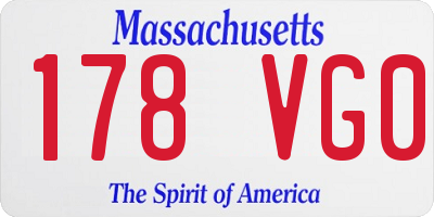 MA license plate 178VG0