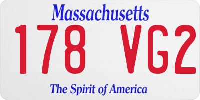 MA license plate 178VG2
