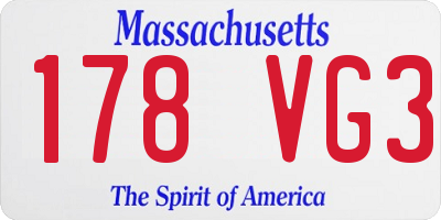 MA license plate 178VG3