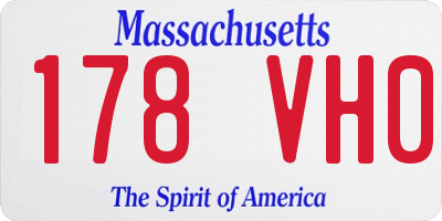 MA license plate 178VH0