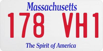 MA license plate 178VH1