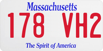 MA license plate 178VH2