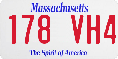 MA license plate 178VH4